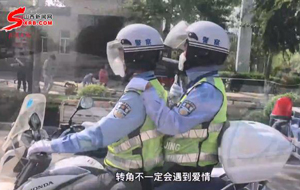 臨猗交警花式喊話 督促市民做好防護(hù)